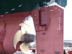 Aluminum anodes on rudder